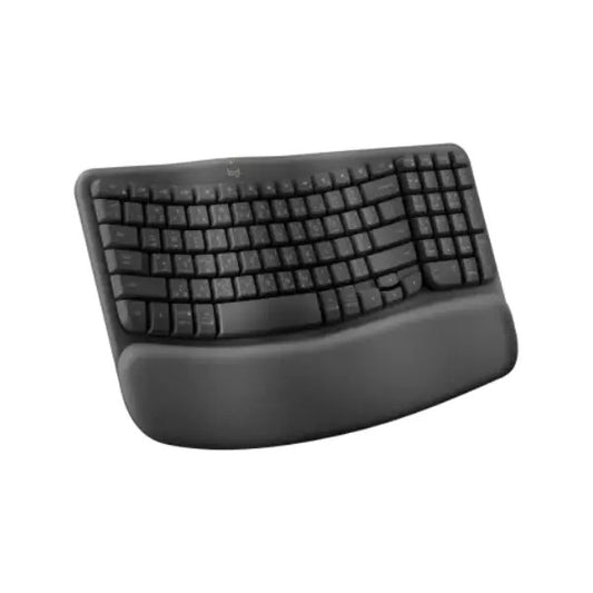 Logitech Wave Keys Wireless Ergonomic Keyboard with Cushioned Palm Rest 920-012312