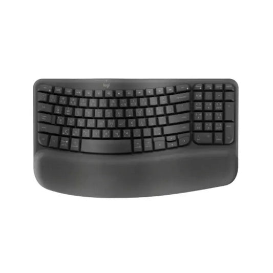Logitech Wave Keys Wireless Ergonomic Keyboard with Cushioned Palm Rest 920-012312